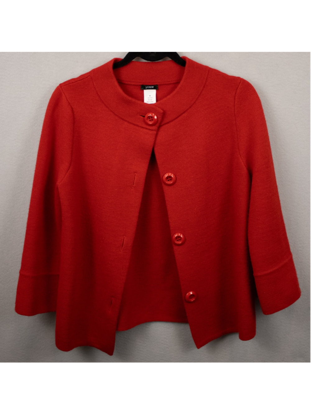 J. Crew red wool button up cardigan-M